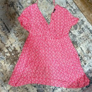 Red floral plus size dress